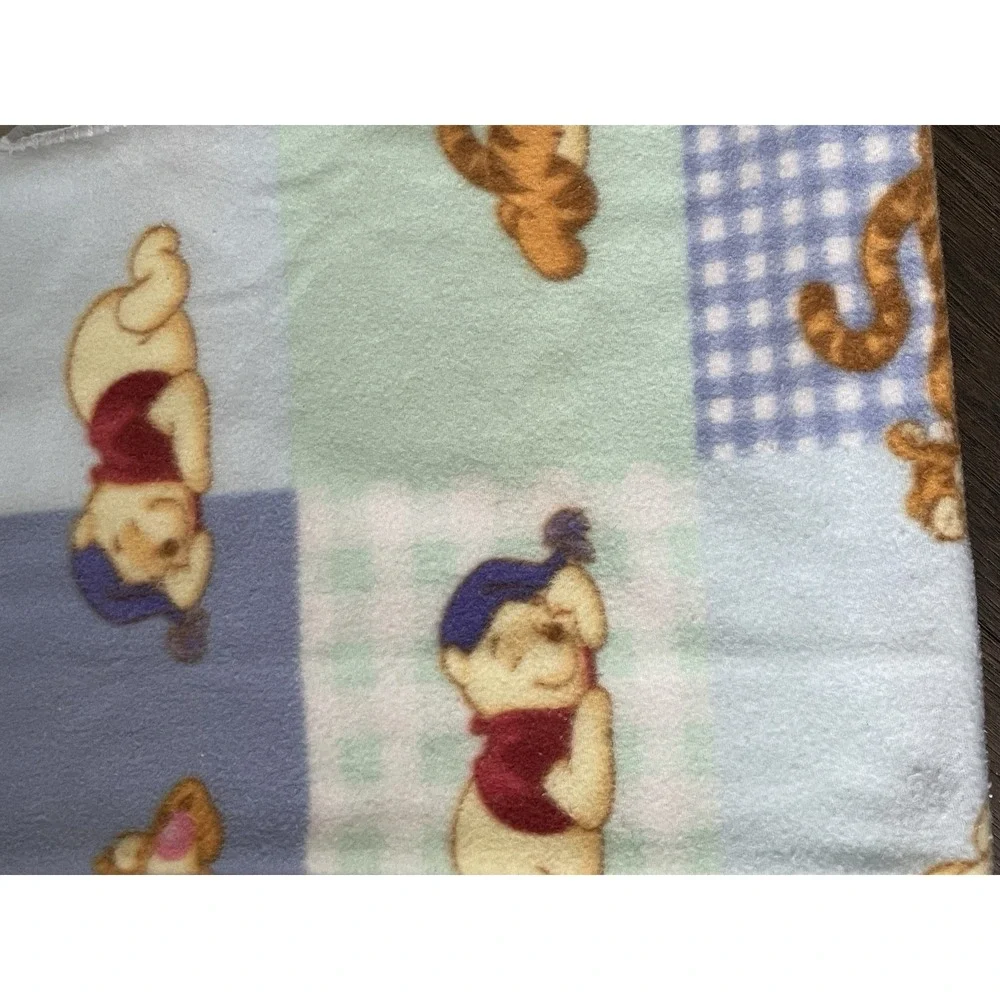 Disney Winnie The Pooh Baby Blanket Fleece Blue Sleeping Pooh and Tigger